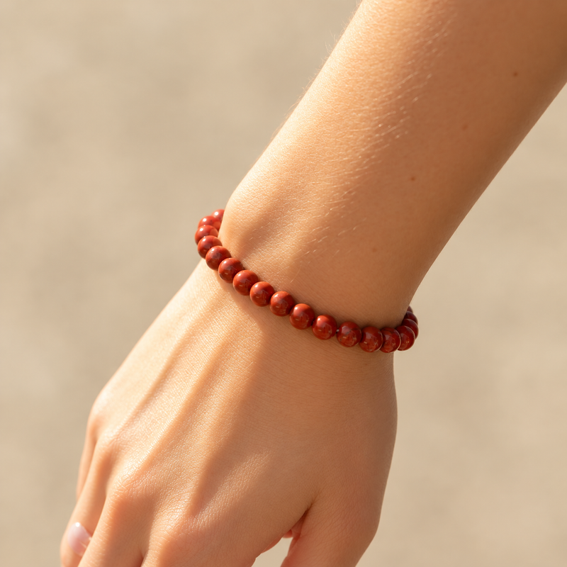 BRANSOLETKA ODWAGI, PASJI I DZIAŁANIA - KARNEOL 6 MM - UNISEX
