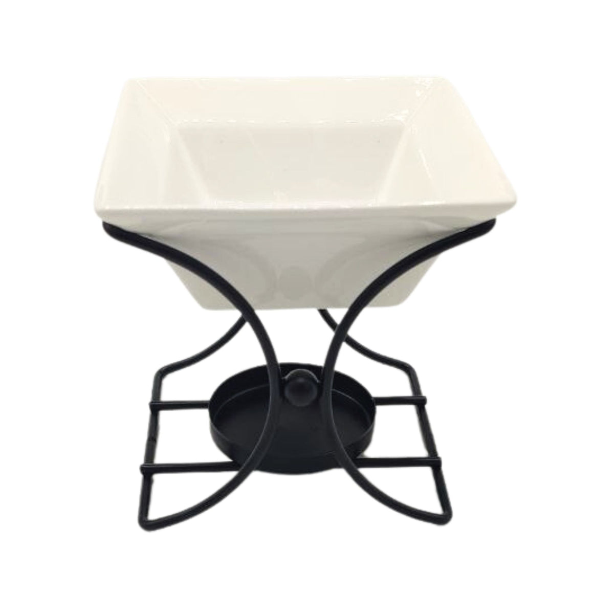 Kwadratowy stojak ceramiczno-metalowy