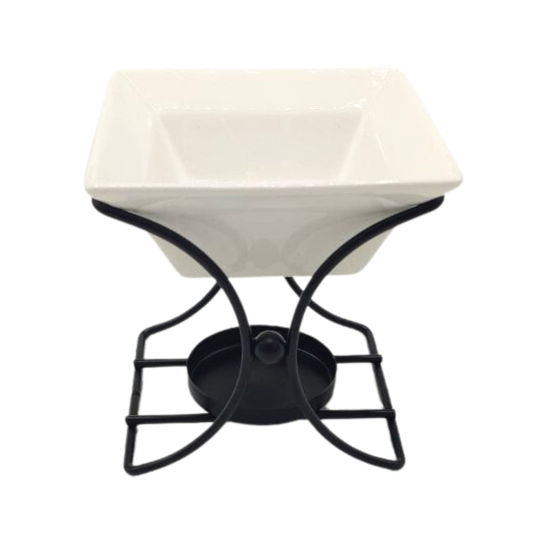 Kwadratowy stojak ceramiczno-metalowy