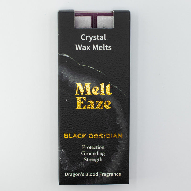 Woski PREMIUM Magia Kryształów- CZARNY OBSYDIAN -OCHRONA I OCZYSZCZENIE-Wosk Zapachowy  DRAGONS BLOOD - Melt Eaze