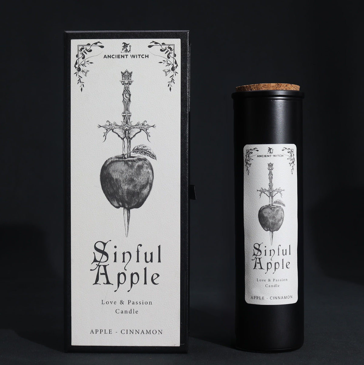 Świeca rytualna Zakazane Jabłko z ZAKLĘCIAMI ORIANY !- - miłość, namiętność i magnetyczne przyciąganie - SINFUL APPLE  Kolekcja Krąg Białej Wiedźmy - Wybór Oriany