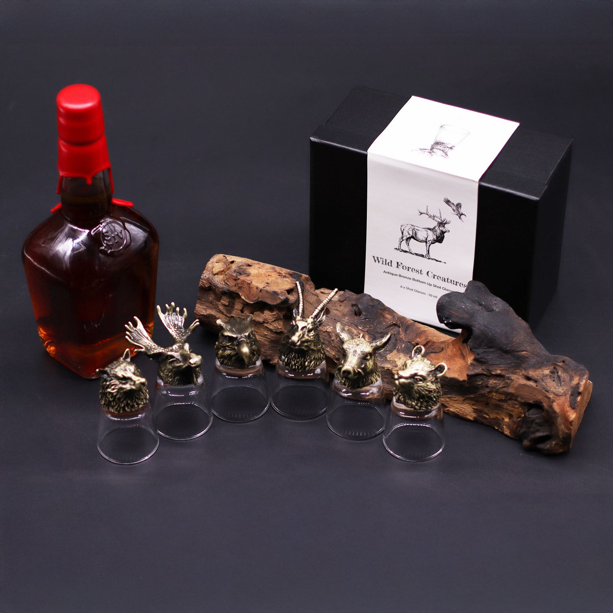 Zestaw 6 Kieliszków Bottom Up (50 ml) - Dzikie Leśne Stworzenia