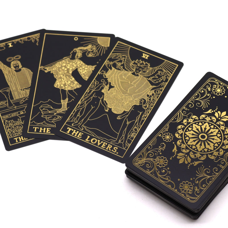 Zestaw Tarota z książką do nauki, intuicji, odczytów i pracy duchowej - GOLD FOIL TAROT GIFT BOX