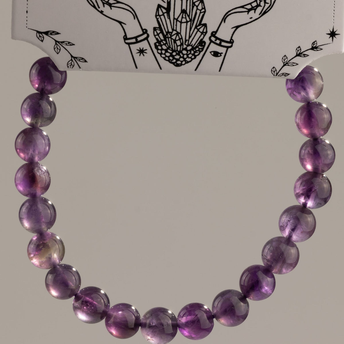 BRANSOLETKA OCHRONY, INTUICJI I WEWNĘTRZNEJ MOCY - AMETYST 6 MM - UNISEX