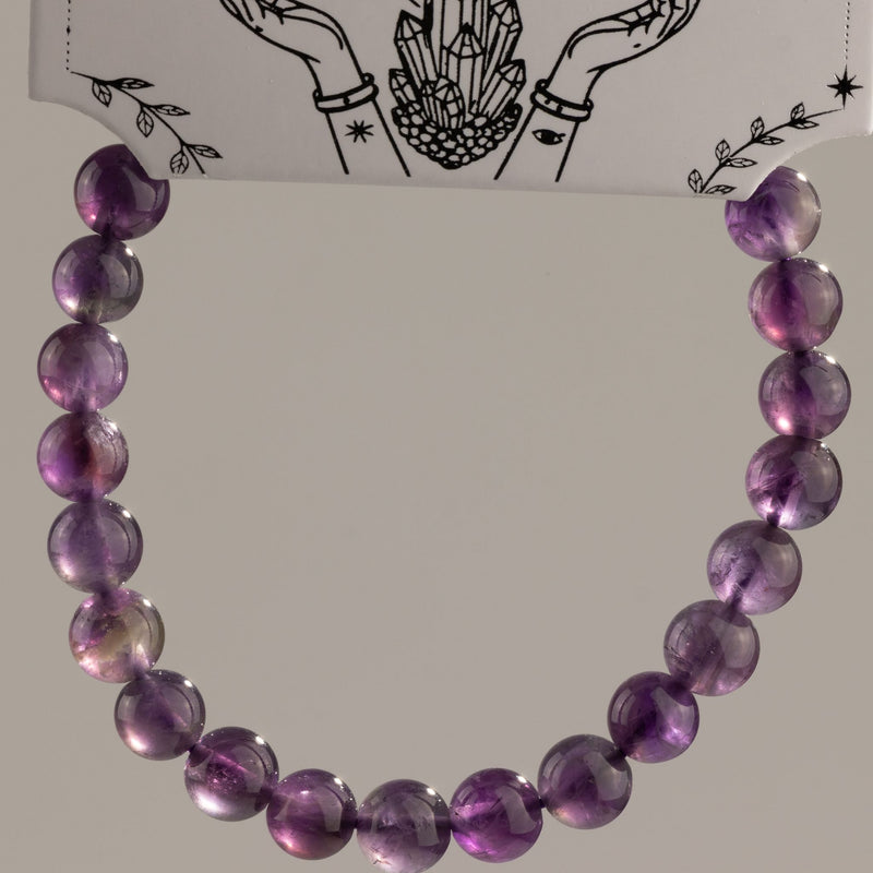 BRANSOLETKA OCHRONY, INTUICJI I WEWNĘTRZNEJ MOCY - AMETYST 6 MM - UNISEX