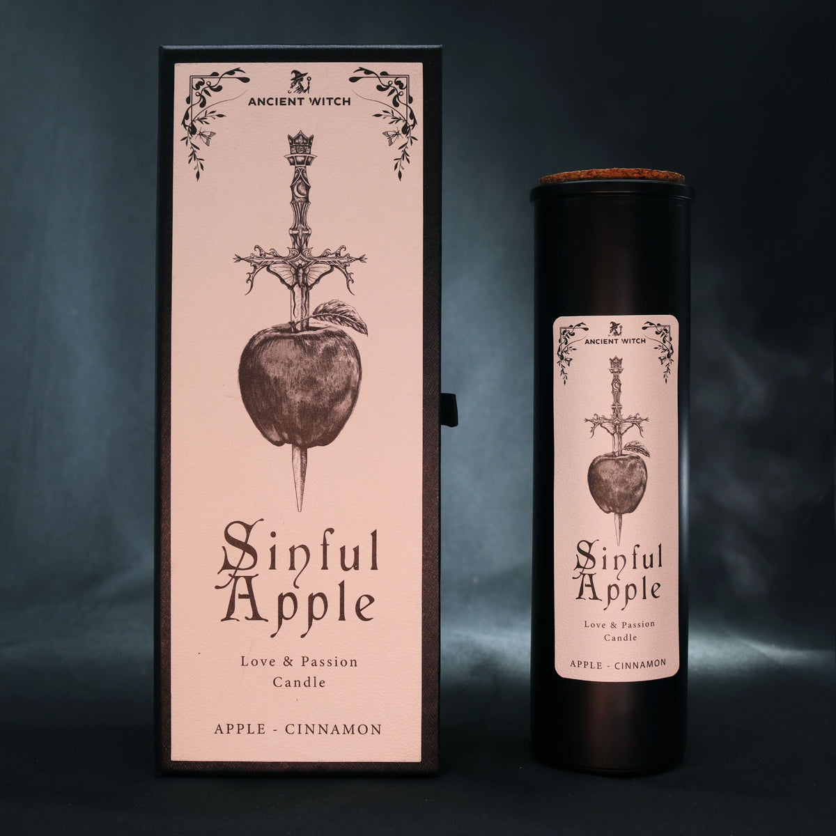 Świeca rytualna Zakazane Jabłko z ZAKLĘCIAMI ORIANY !- - miłość, namiętność i magnetyczne przyciąganie - SINFUL APPLE  Kolekcja Krąg Białej Wiedźmy - Wybór Oriany