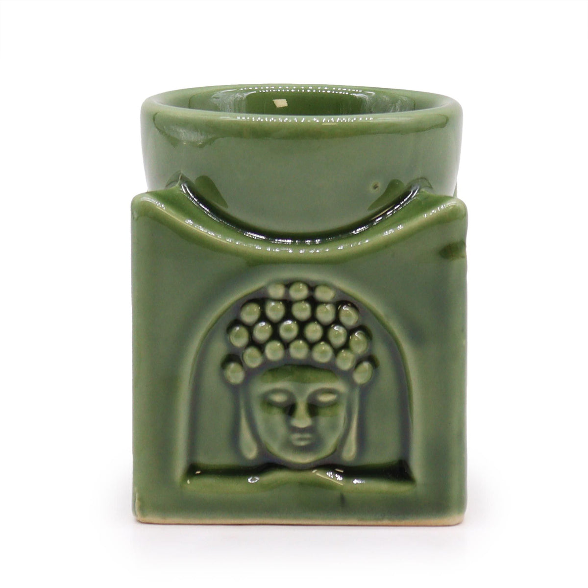 Kwadratowy kominek zapachowy Buddha – Ciemny jadeit