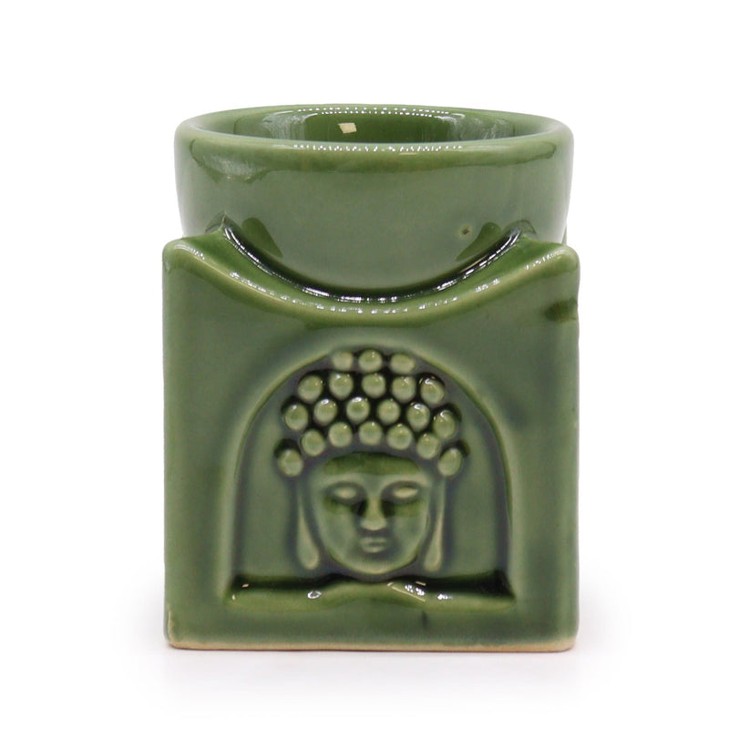 Kwadratowy kominek zapachowy Buddha – Ciemny jadeit