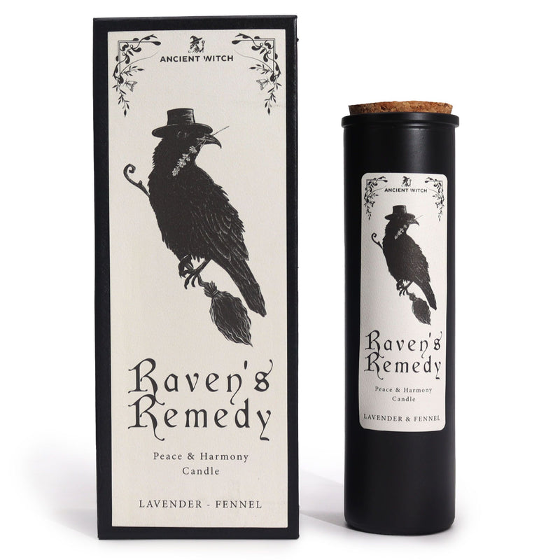 Świeca rytualna Krucze Remedium z ZAKLĘCIAMI ORIANY !- ochrona na kryzys, chaos i przywrócenie spokoju - RAVEN’S REMEDY  Kolekcja Krąg Białej Wiedźmy - Wybór Oriany