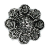 Podstawka pod Kadzidełka z Polerowanego Aluminium 12 cm - Tybetańskie Symbole