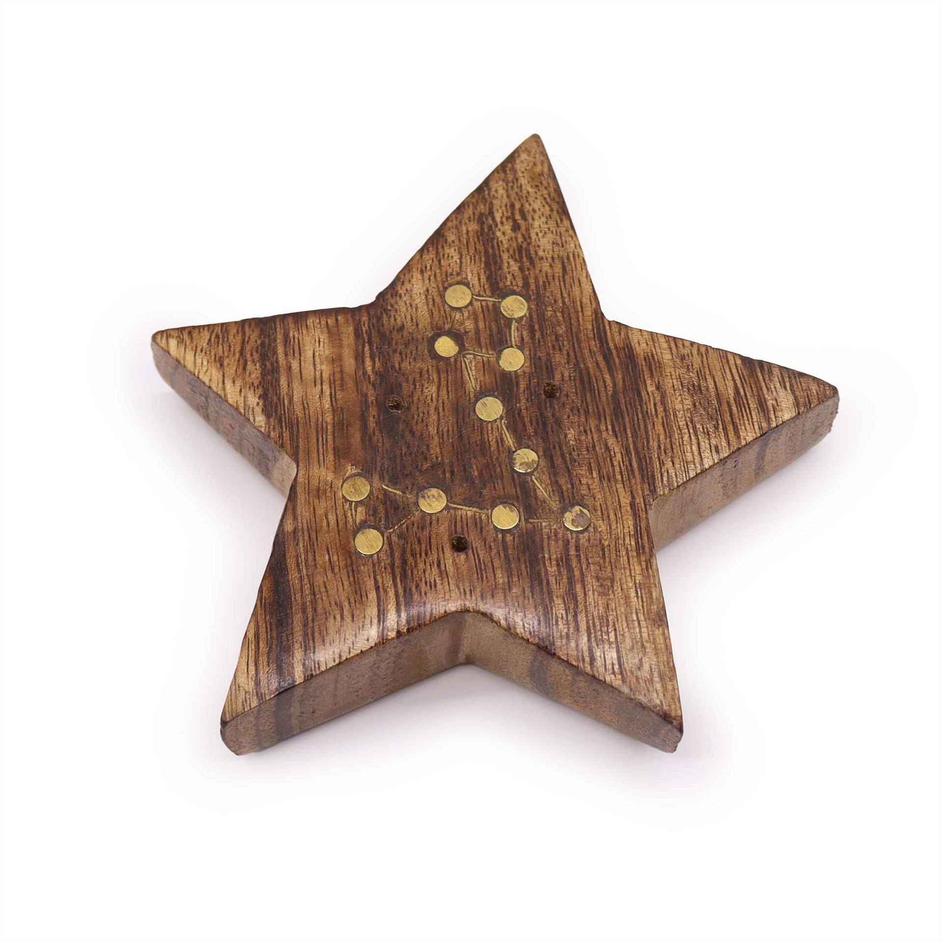 Engraved and Brass Zodiac Sign Incense Burners - Star