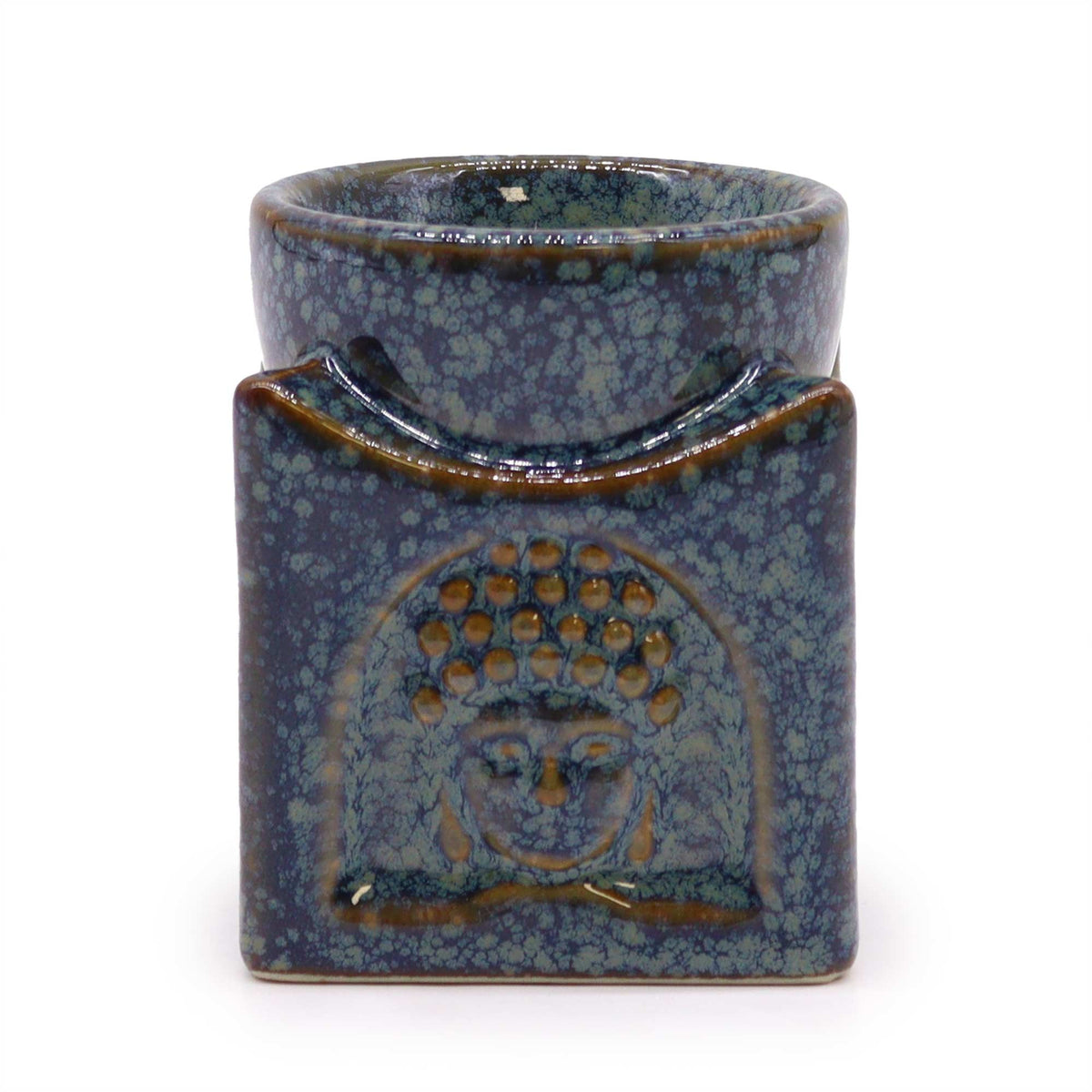 Kwadratowy kominek zapachowy Buddha – przygaszony błękit