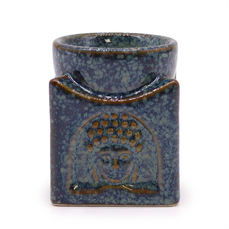 Kwadratowy kominek zapachowy Buddha – przygaszony błękit
