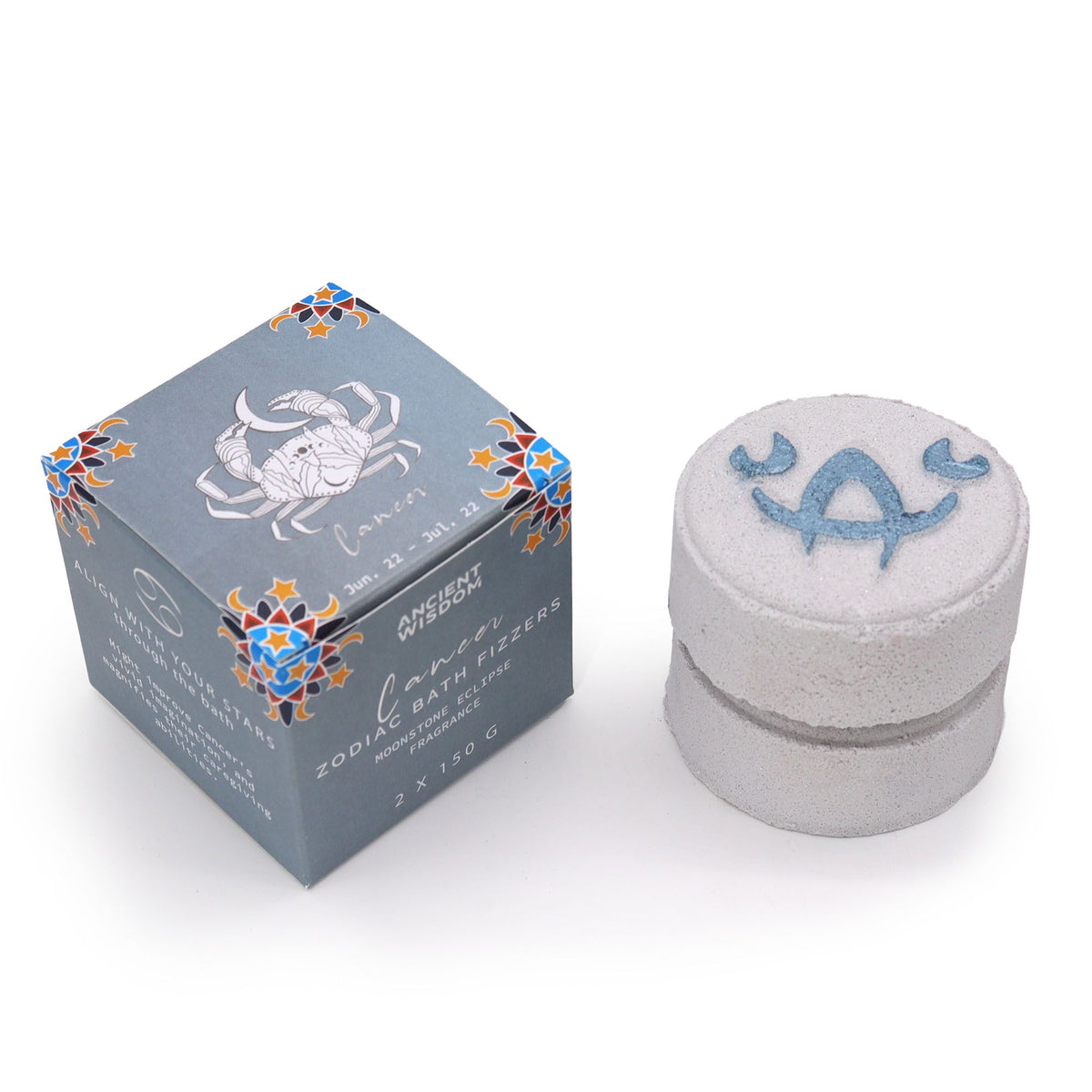 Zestaw musujących kul do kąpieli z motywem znaku zodiaku i horoskopem – Rak