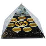Piramida orgonitowa – Czakra Om (wersja Midnight) – 90 mm