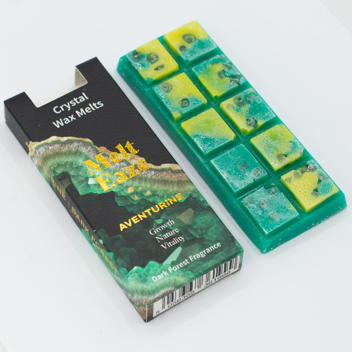 Woski PREMIUM Magia Kryształów- AWENTURYN -Wosk Zapachowy  GŁĘBOKI,GĘSTY LAS - Wzrost/Sily Witalne/Natura - Melt Eaze
