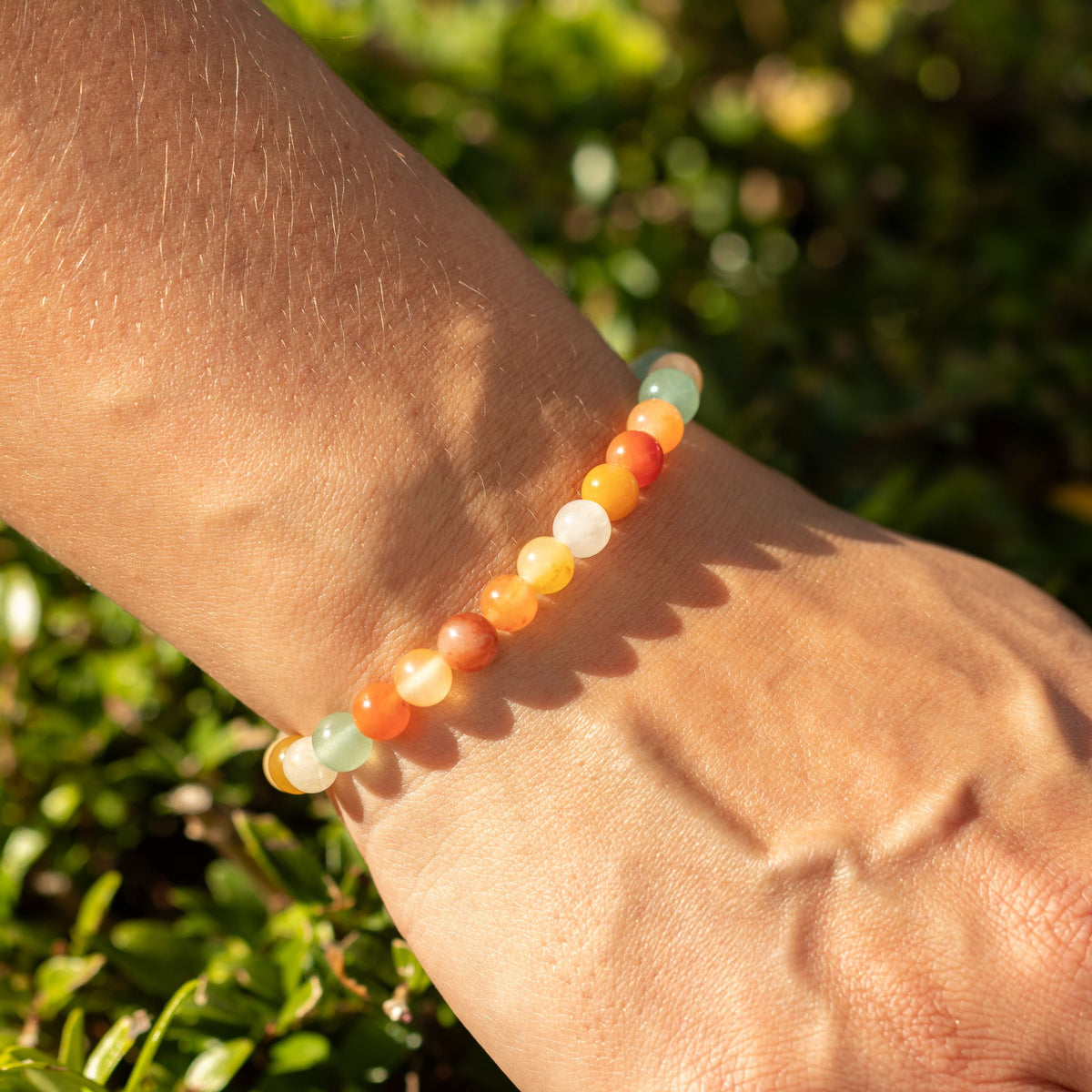 BRANSOLETKA HARMONII, RADOŚCI I POZYTYWNEJ ENERGII - AGAT TĘCZOWY 6 MM - unisex
