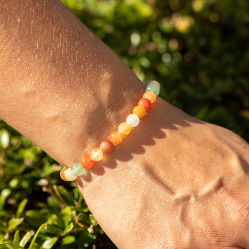 BRANSOLETKA HARMONII, RADOŚCI I POZYTYWNEJ ENERGII - AGAT TĘCZOWY 6 MM - unisex