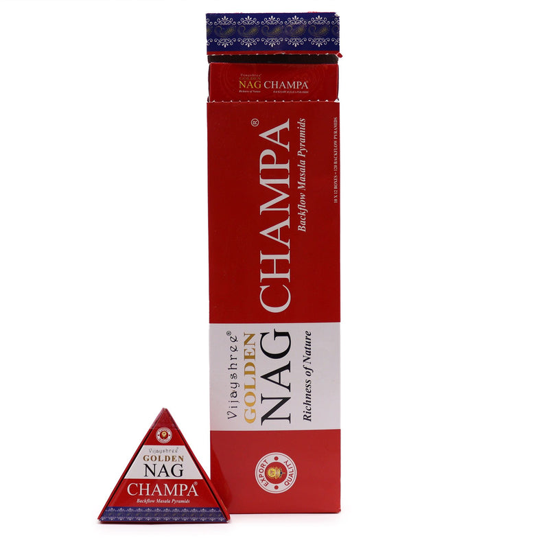 42 g – Stożki kadzidlane Jumbo Golden Nag Champa typu „backflow” (z przepływem zwrotnym)