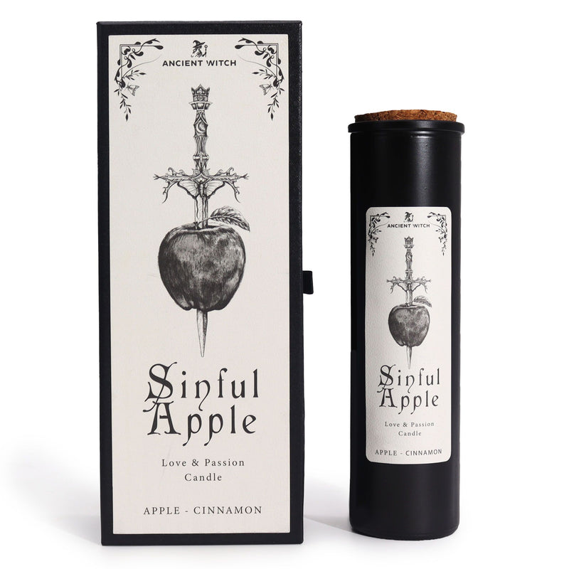 Świeca rytualna Zakazane Jabłko z ZAKLĘCIAMI ORIANY !- - miłość, namiętność i magnetyczne przyciąganie - SINFUL APPLE  Kolekcja Krąg Białej Wiedźmy - Wybór Oriany