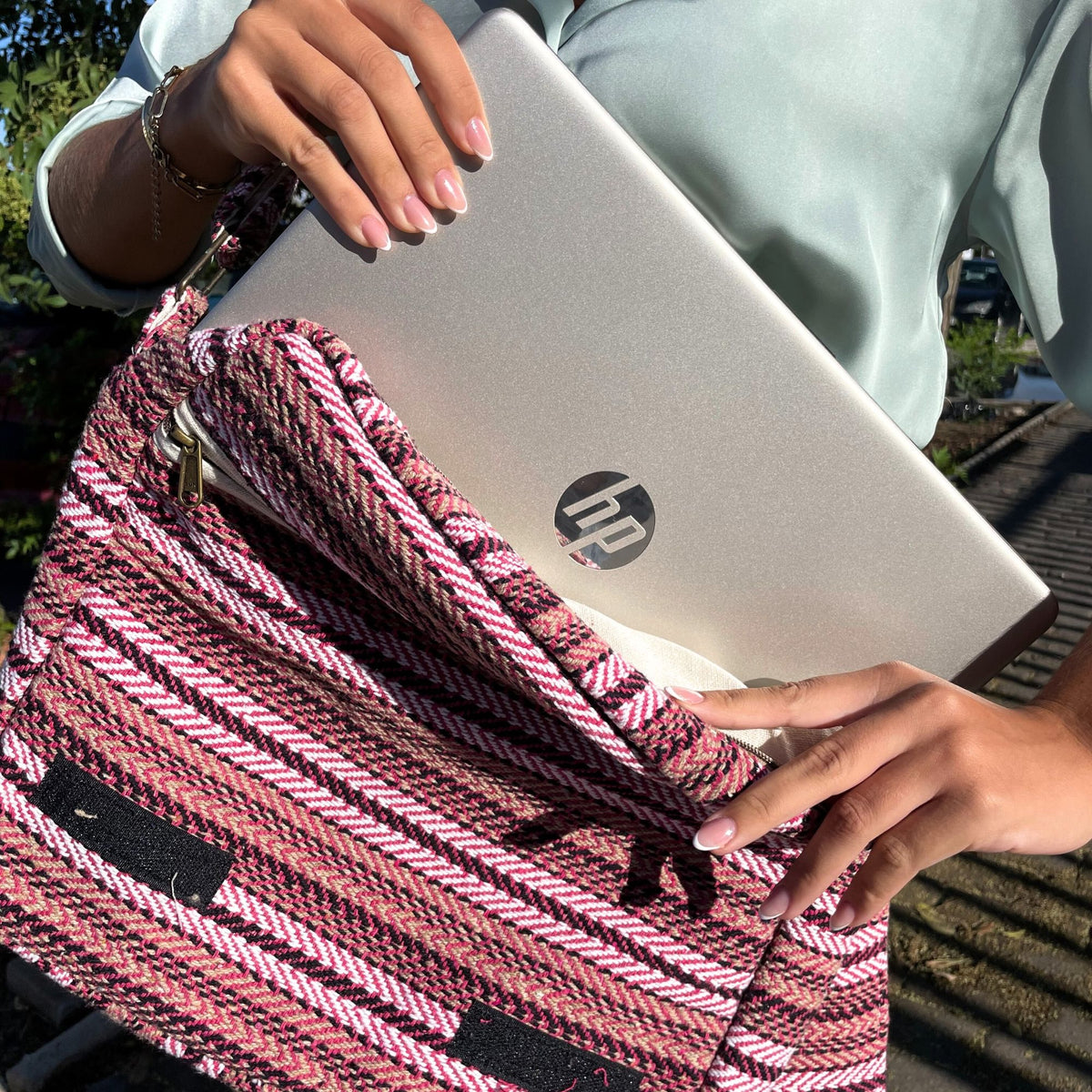 Miękka torba na laptopa Banjar – pudrowy róż