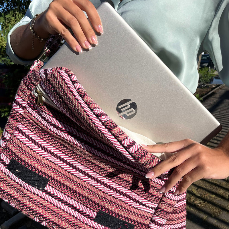 Miękka torba na laptopa Banjar – pudrowy róż