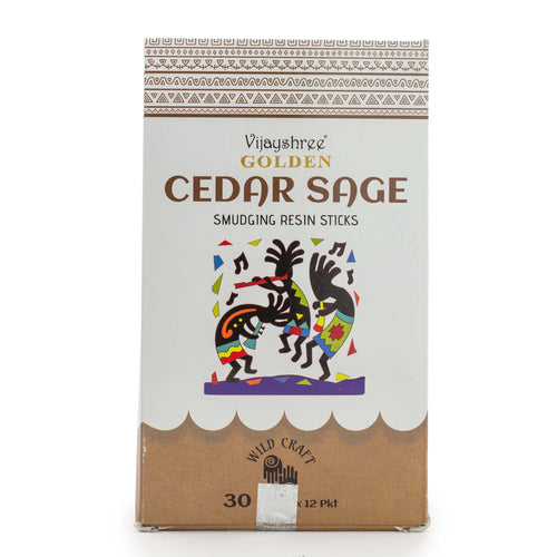30g Golden Cedar Sage Smudging Resin Sticks (6s)