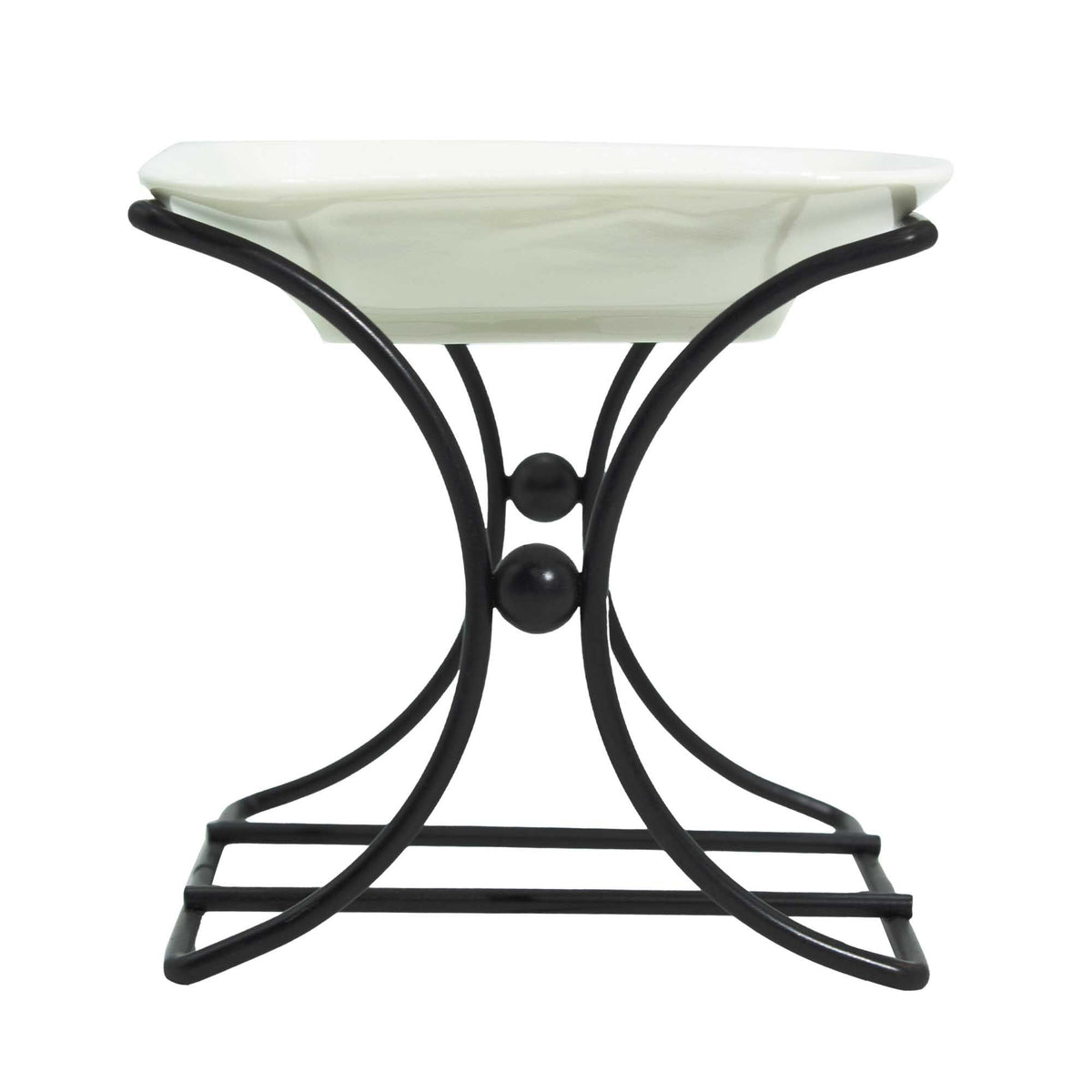 Kwadratowy stojak ceramiczno-metalowy