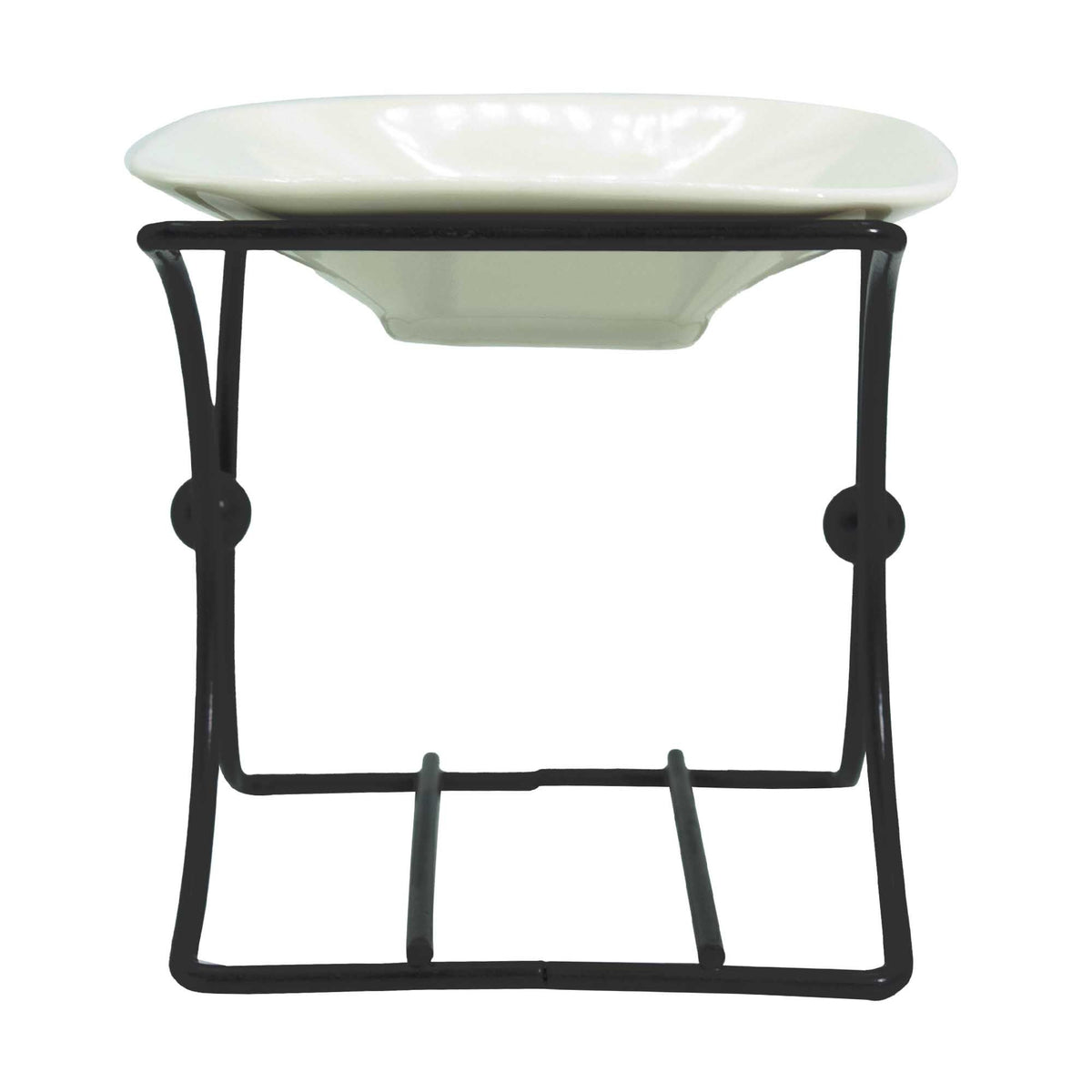 Kwadratowy stojak ceramiczno-metalowy