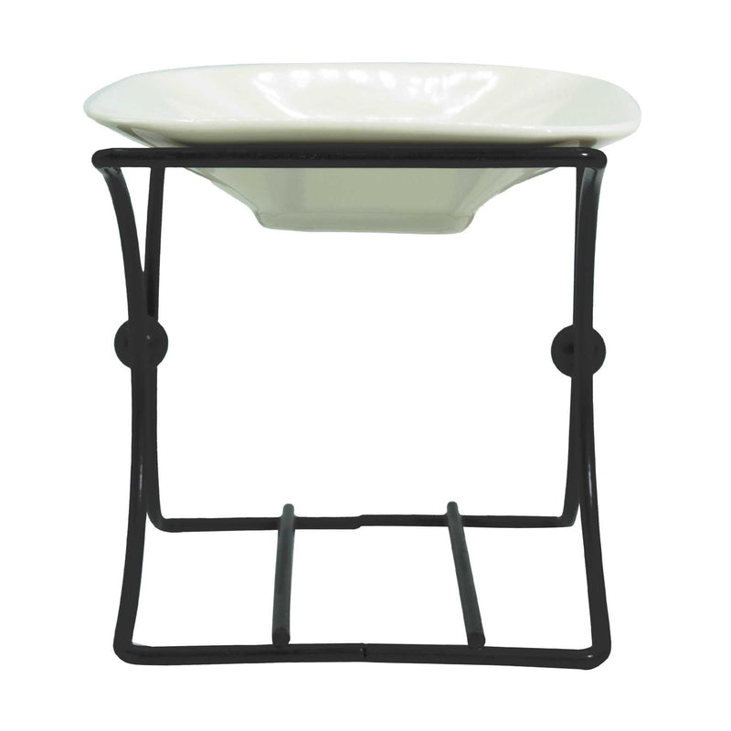 Kwadratowy stojak ceramiczno-metalowy