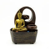 Fontanna Wodna Nablatowa - 21.5 cm - Złoty Budda i Naczynia