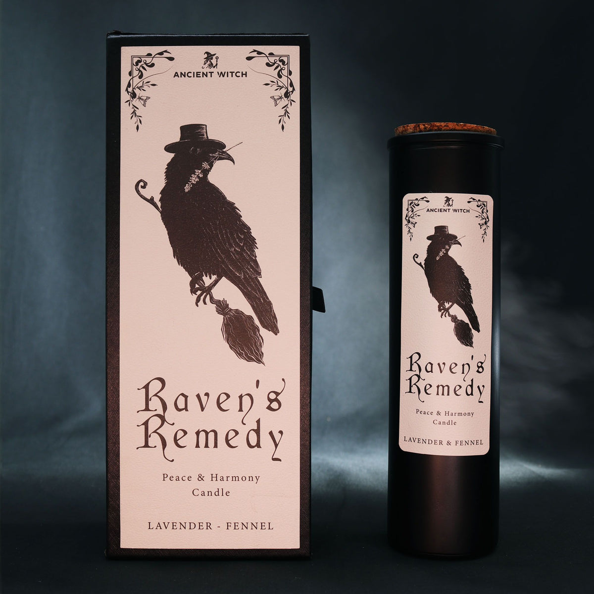 Świeca rytualna Krucze Remedium z ZAKLĘCIAMI ORIANY !- ochrona na kryzys, chaos i przywrócenie spokoju - RAVEN’S REMEDY  Kolekcja Krąg Białej Wiedźmy - Wybór Oriany