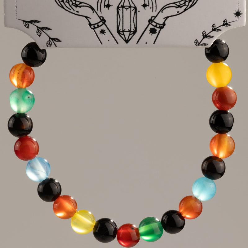 BRANSOLETKA SZCZĘŚCIA, HARMONII I NOWYCH MOŻLIWOŚCI - TĘCZOWY JADEIT 6 MM - unisex
