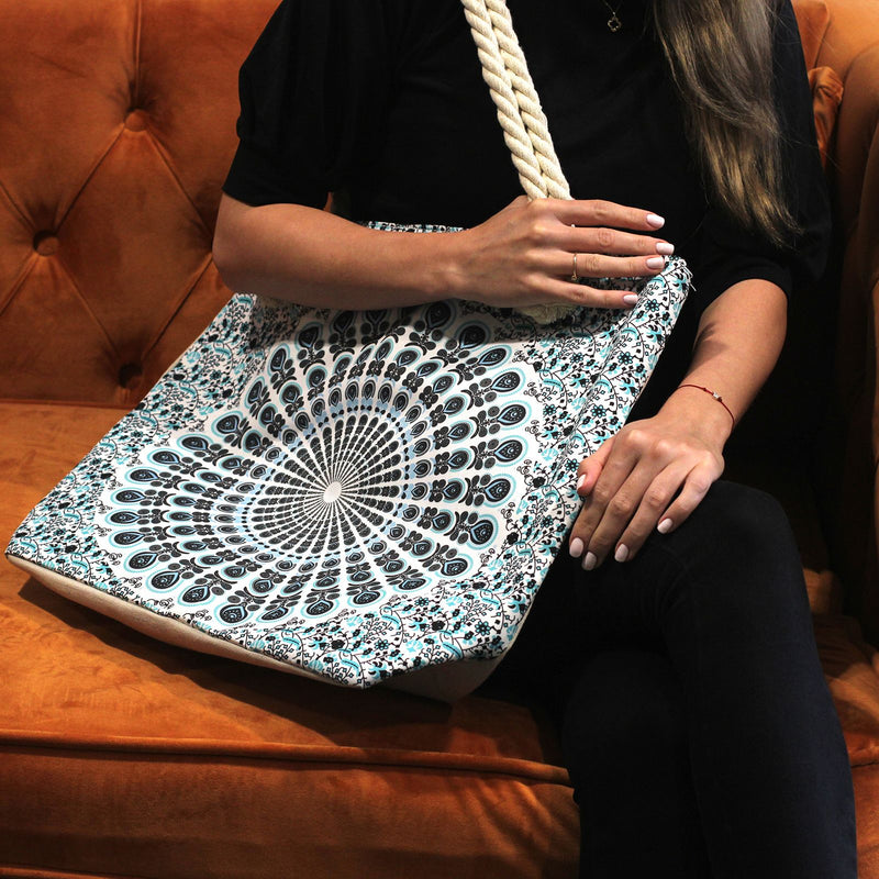 Torba Mandala z Uchwytem Linowym - Niebiański