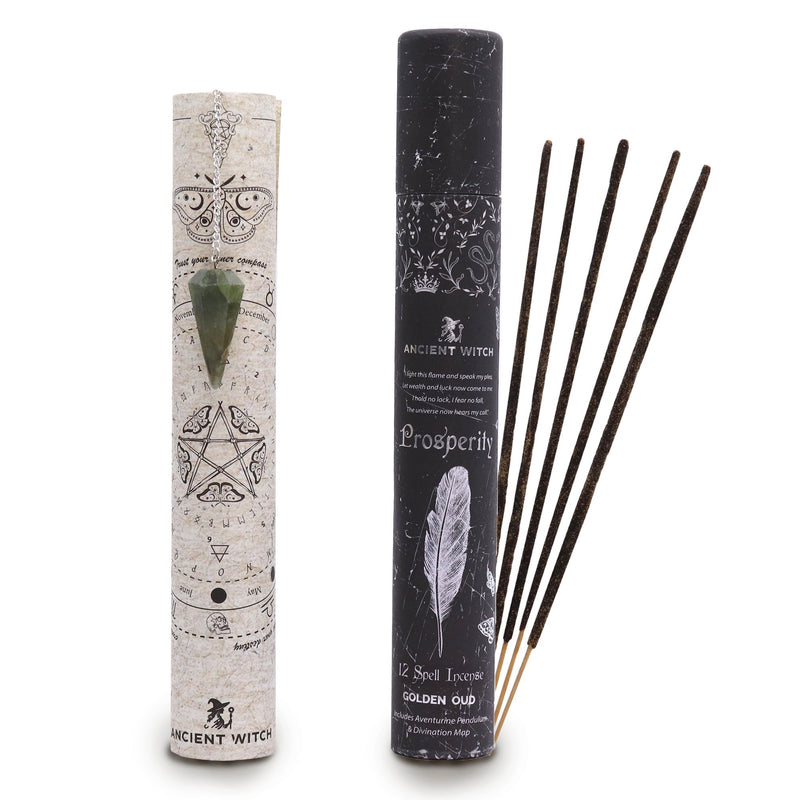 Ancient Witch Spell Incense - Prosperity - Aventurine Pendulum
