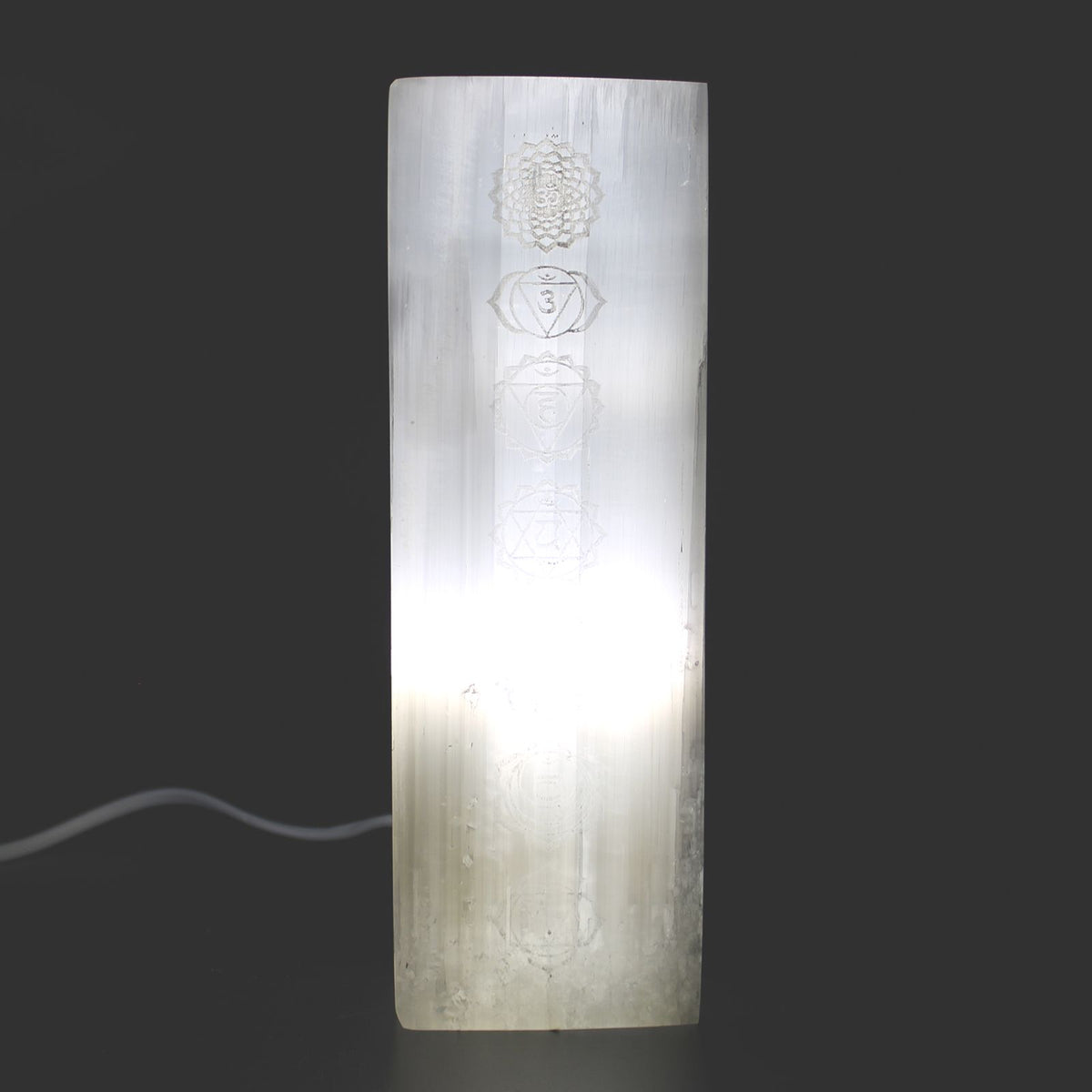 Lampa z bloku selenitu 25 cm – Lampa czakralna