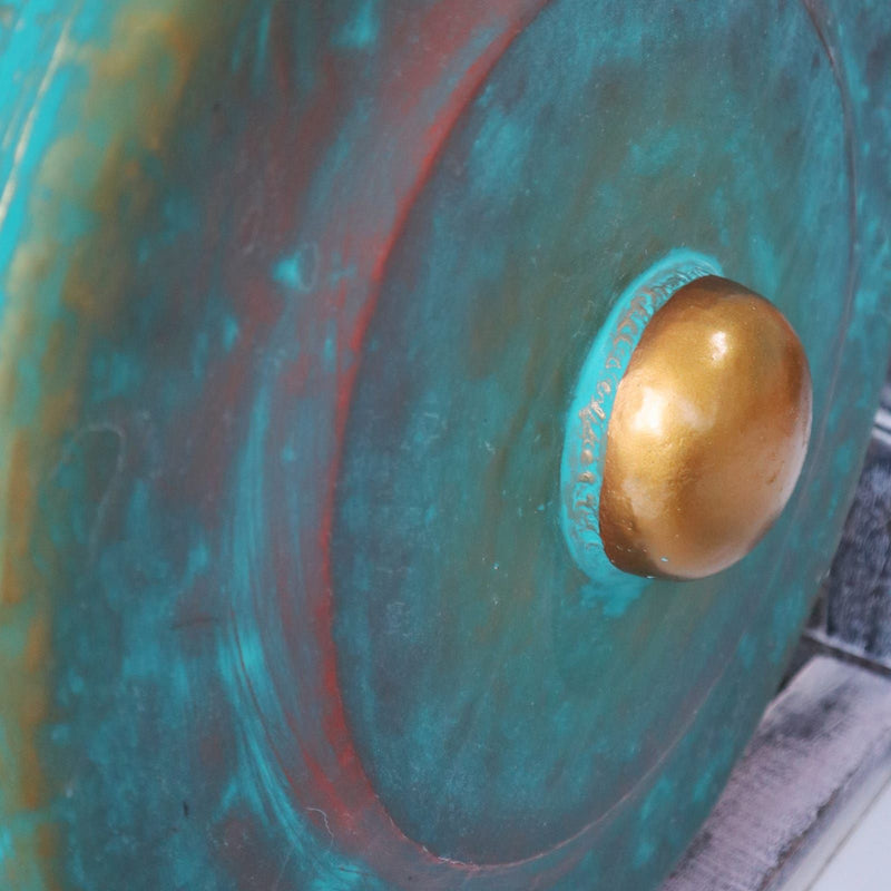Średni gong na statywie – 35 cm – wykończenie Greenwash