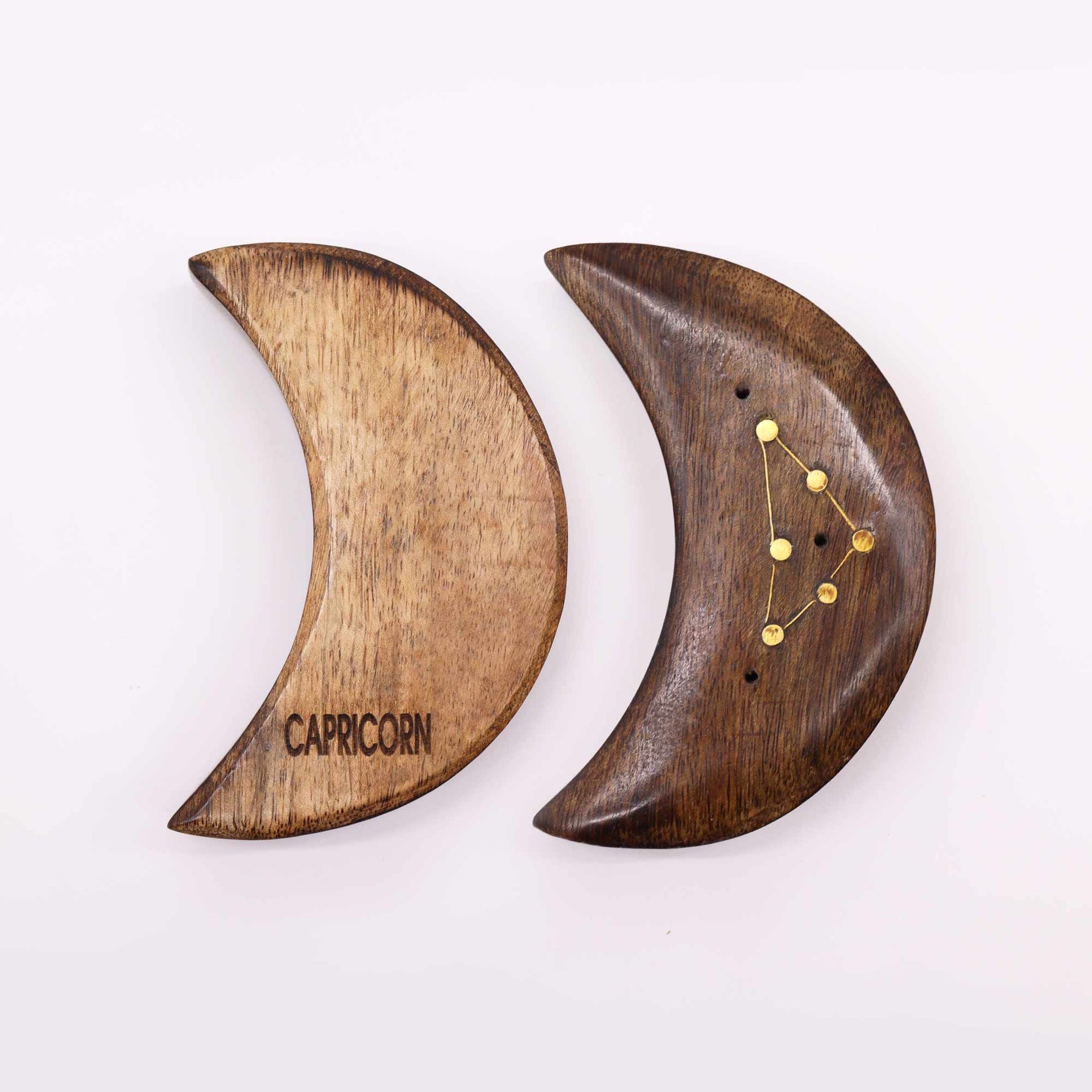 Engraved and Brass Zodiac Sign Incense Burners - Moon