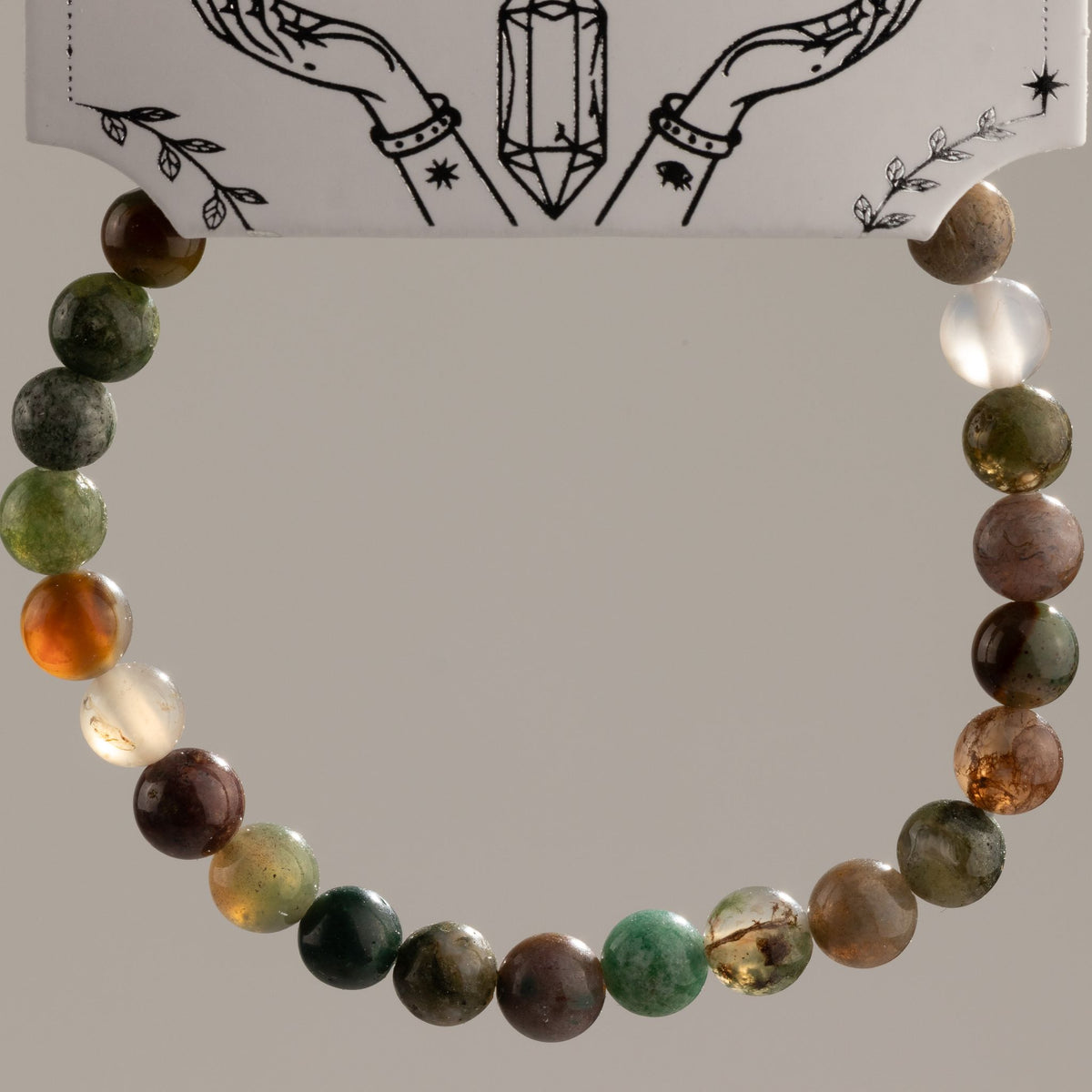 BRANSOLETKA OBFITOŚCI, WZROSTU I NOWYCH MOŻLIWOŚCI - AGAT MSZYSTY 6 MM - unisex
