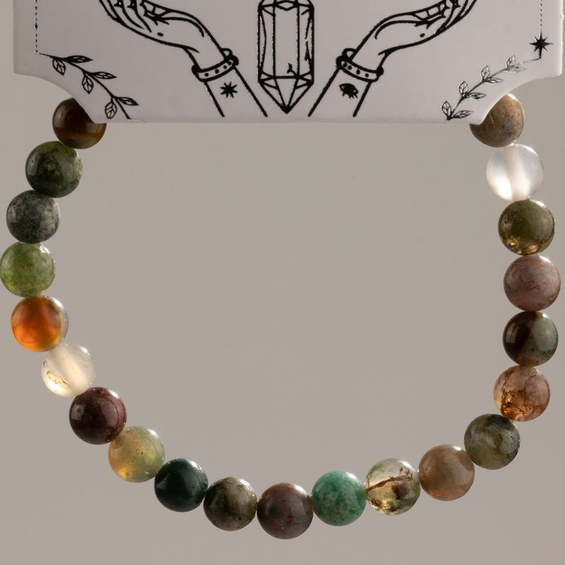 BRANSOLETKA OBFITOŚCI, WZROSTU I NOWYCH MOŻLIWOŚCI - AGAT MSZYSTY 6 MM - unisex