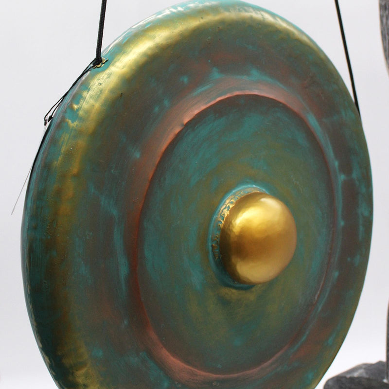 Średni gong na statywie – 50 cm – wykończenie Greenwash