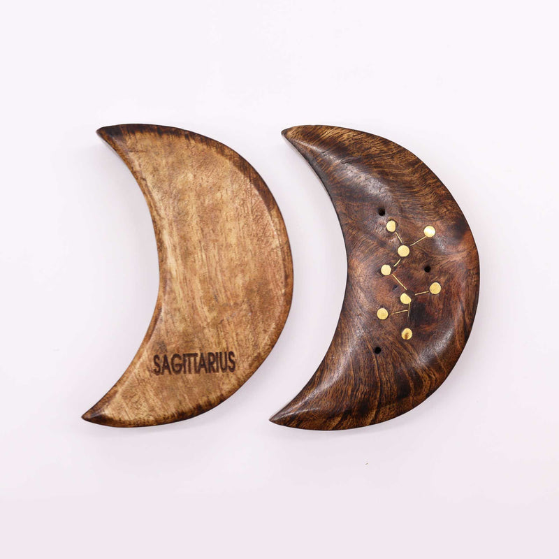 Engraved and Brass Zodiac Sign Incense Burners - Moon