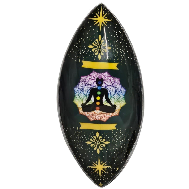 Enamelled  Incense Bowl - Aluminum - Lotus Buddha Chakra