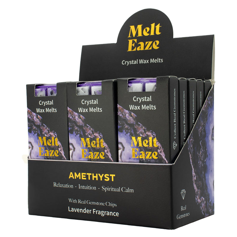 Woski PREMIUM Magia Kryształów- AMETYST -SEN,RELAKS,INTUICJA,OCZYSZCZENIE-Wosk Zapachowy  LAVENDA - Melt Eaze