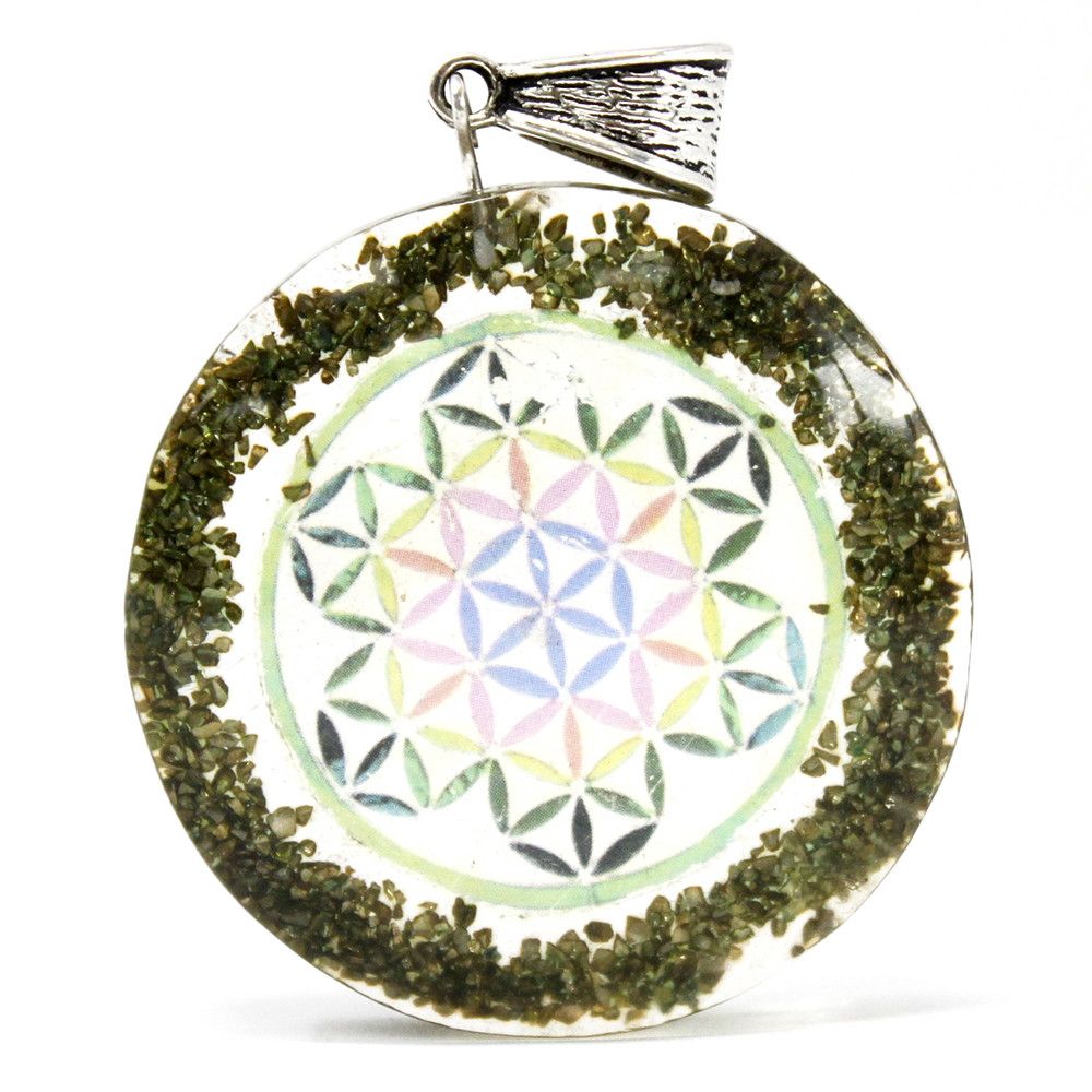 Wisiorek orgonitowy – Mandala Greenstone