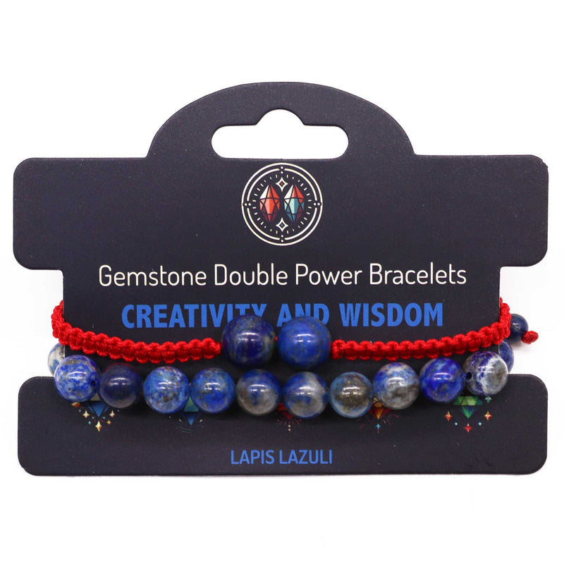 1+1 GRATIS - Bransoletka podwójna, bransoletka mocy, mądrości, intuicji, prawdy i świadomej komunikacji - LAPIS LAZULI UNISEX