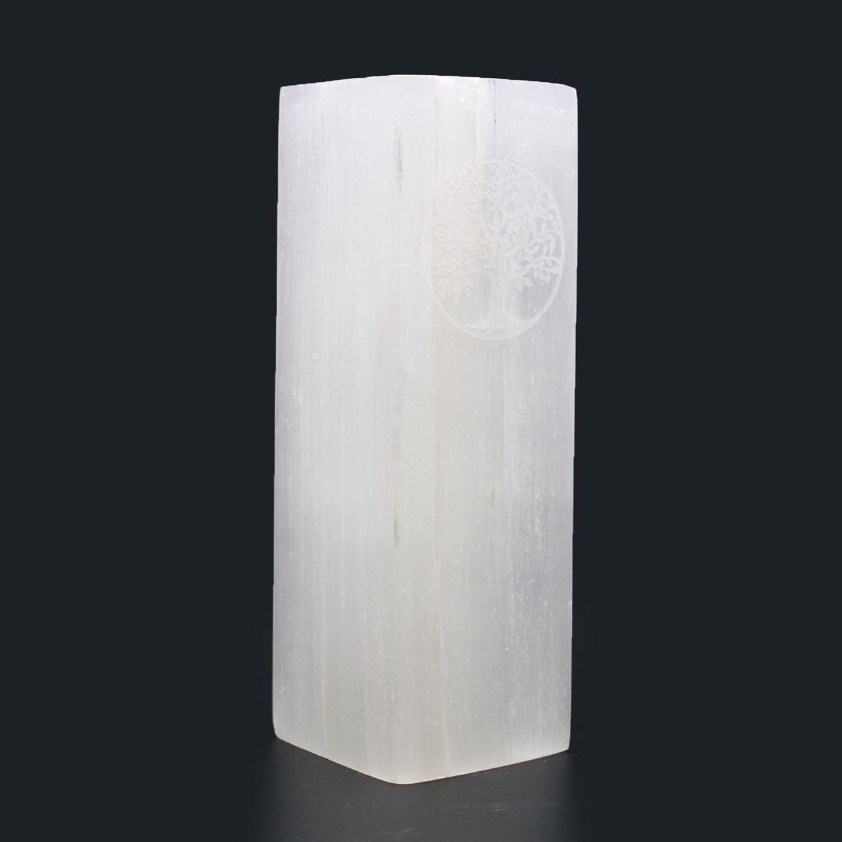 Lampa z bloku selenitu 25 cm – Drzewo Życia