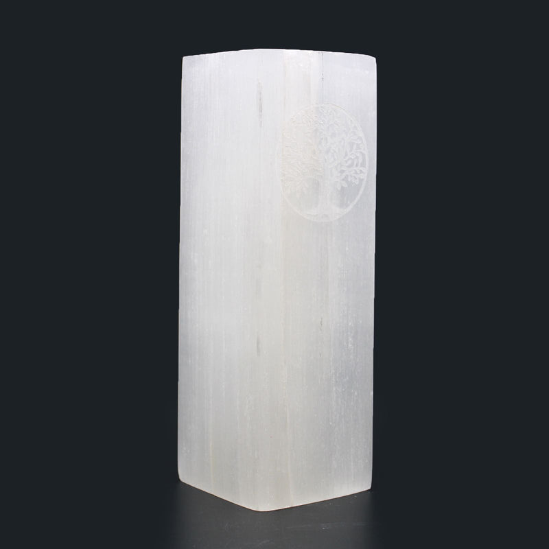 Lampa z bloku selenitu 25 cm – Drzewo Życia